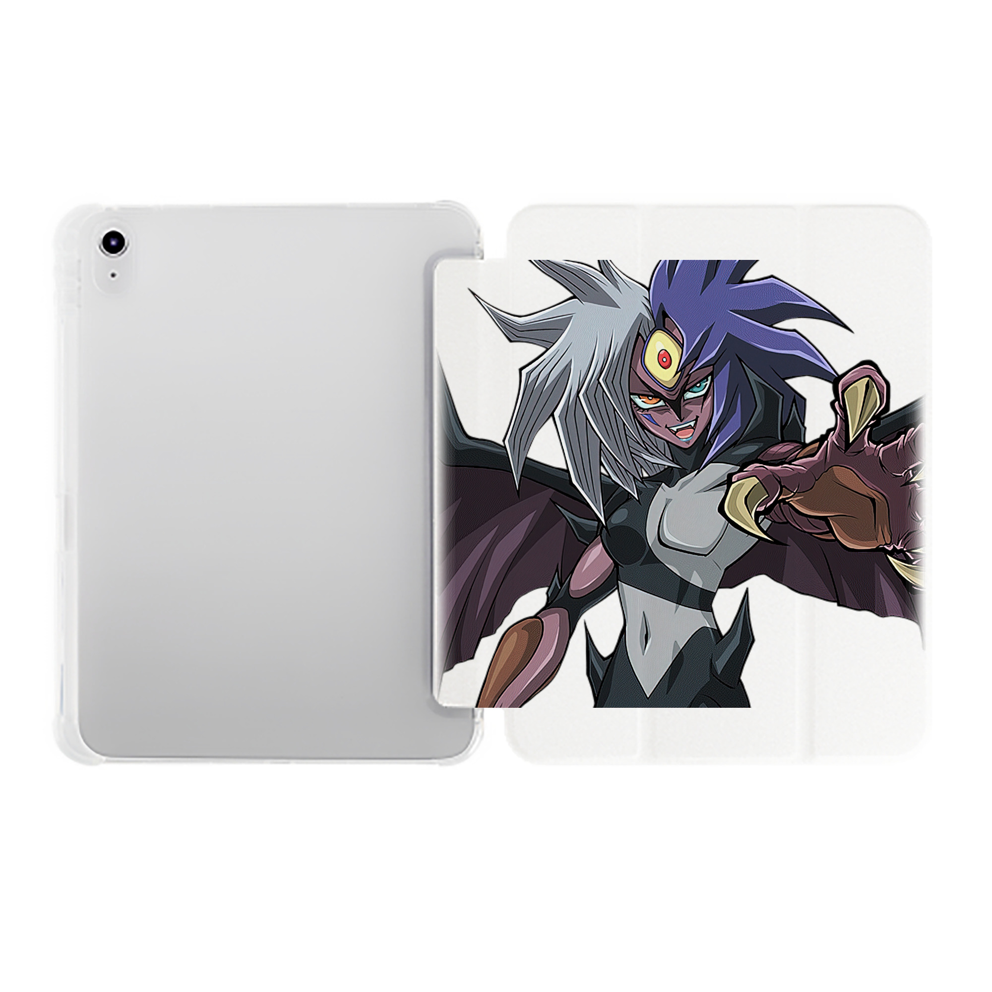（画像用） 遊☆戯☆王 Yu-Gi-Oh! IPad ケース ペン収納付き 三つ折りスタンド PUレザー×シリコン 対応機種9.5/10.5/10.9インチ